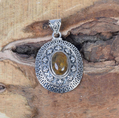 Golden Rutile 925 Sterling Silver Pendant