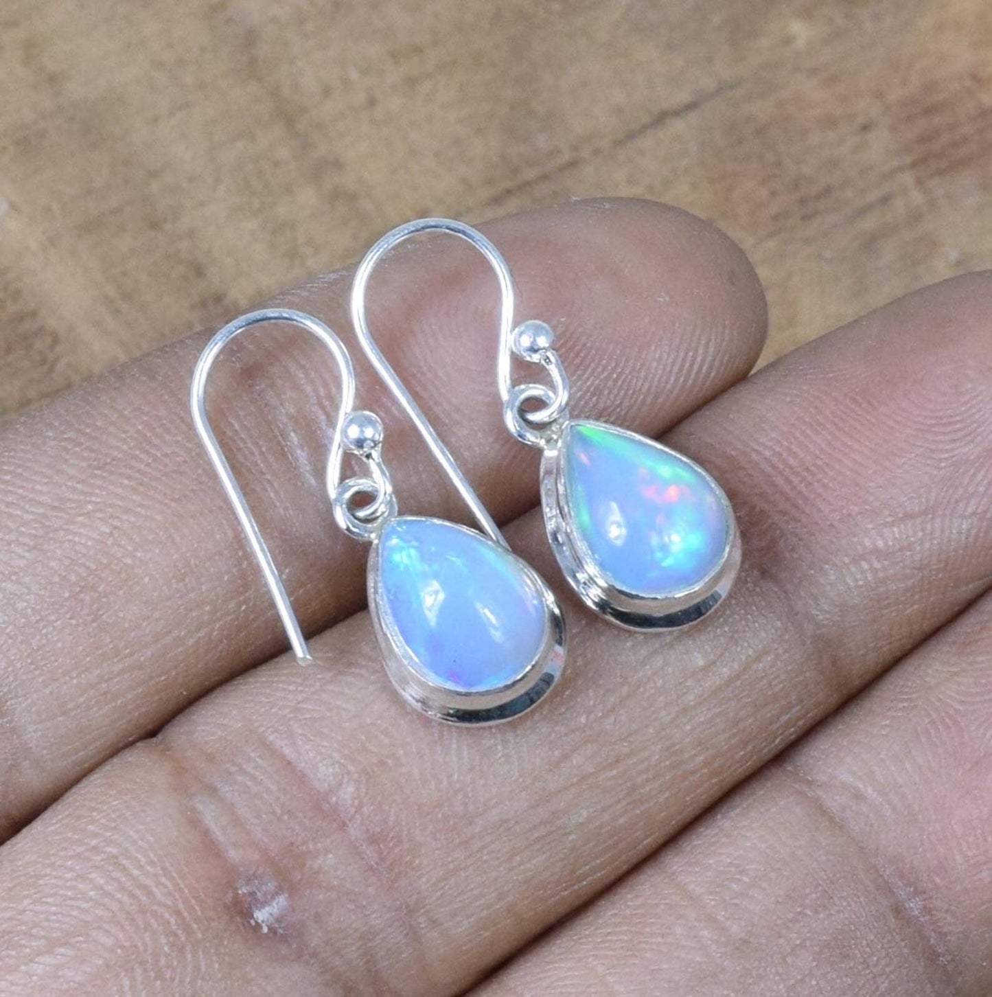 Ethiopian Opal 925 Sterling Silver Hook Earring