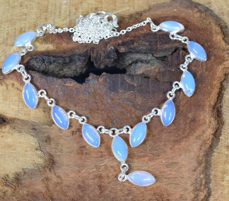 Milky Opalite 925 Sterling Silver Necklace