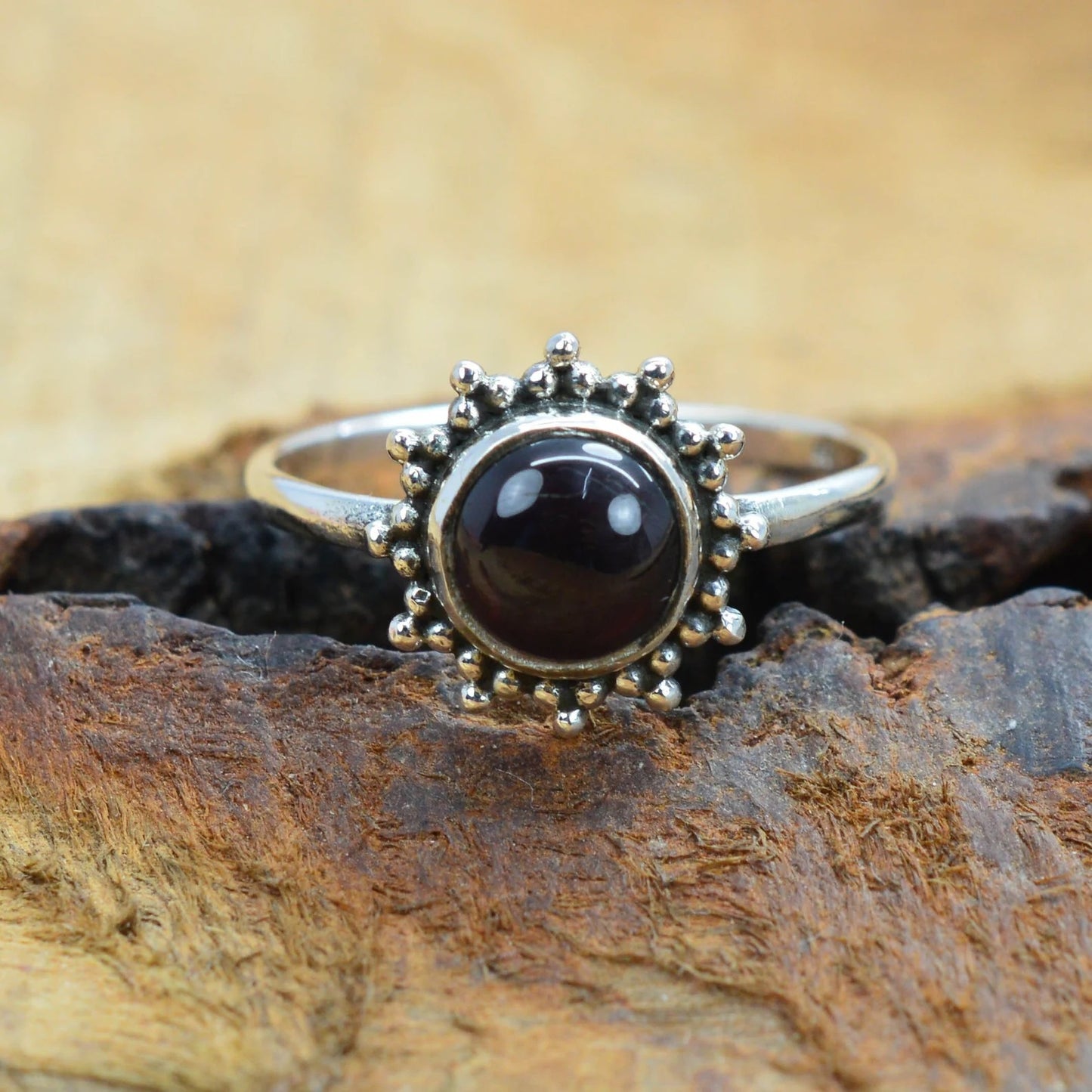 Red Garnet 925 Sterling Silver Ring