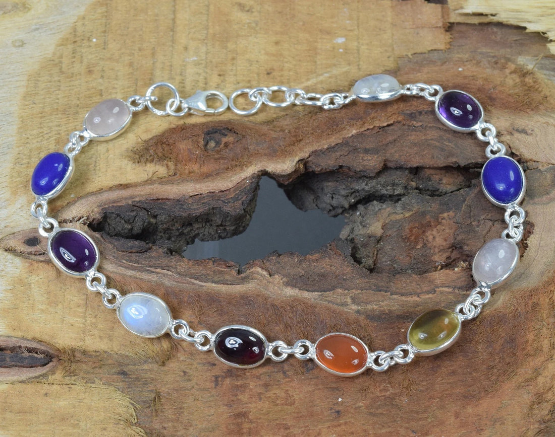 Chakra 925 Sterling Silver Bracelet