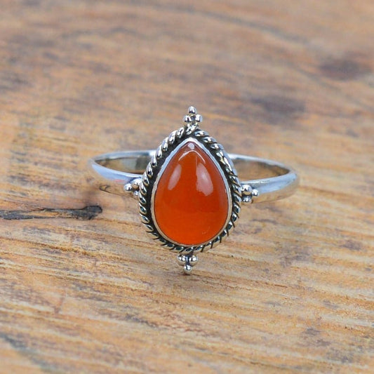 Kismet Red Carnelian 925 Sterling Silver Ring