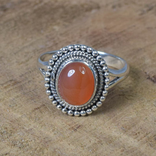 Red Carnelian 925 Sterling Silver Ring