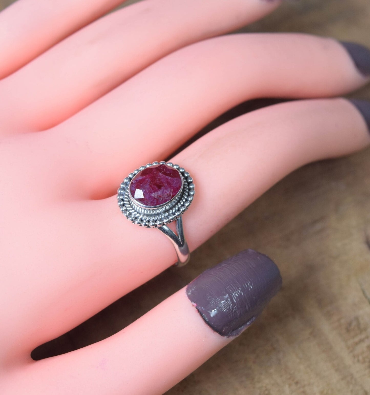 Red Ruby 925 Sterling Silver Ring