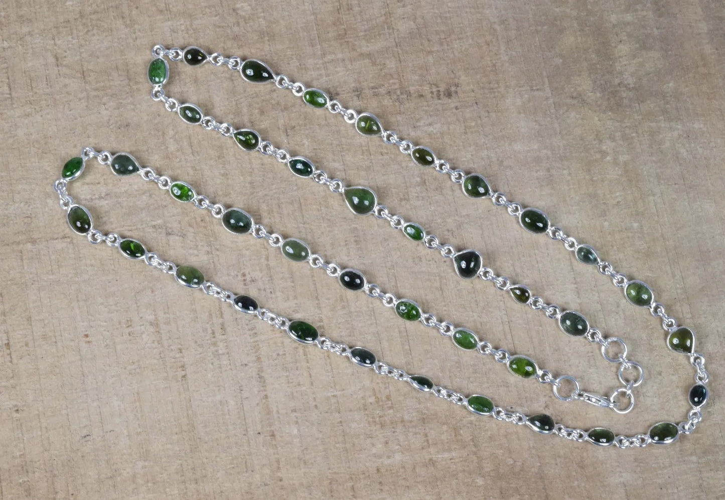 Green Tourmaline 925 Sterling Silver Necklace