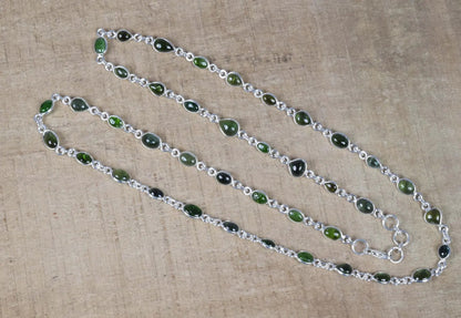 Green Tourmaline 925 Sterling Silver Necklace