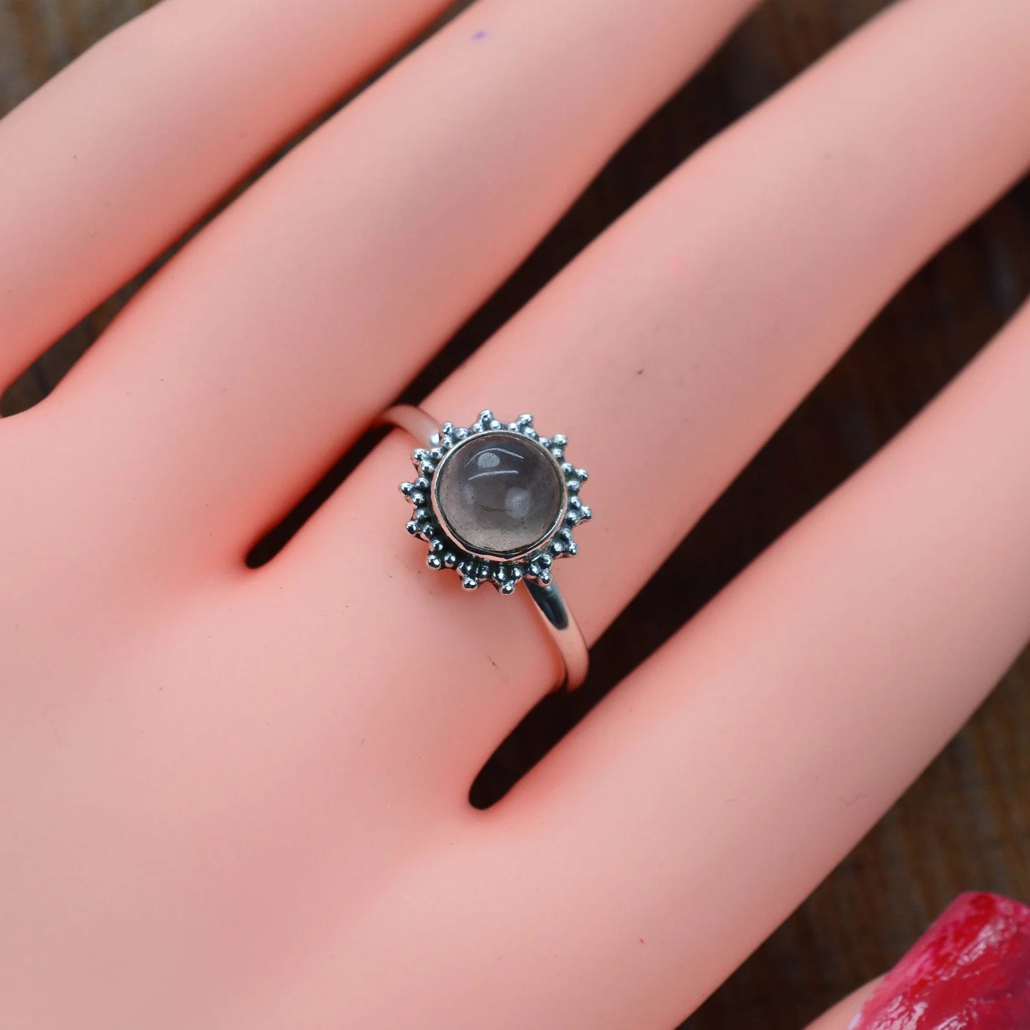 Rose Quartz 925 Sterling Silver Ring