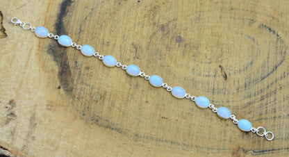 Milky Opalite 925 Sterling Silver Opalite Jewelry Adjustable Bracelet