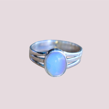 Milky Opalite 925 Sterling Silver Gemstone Ring