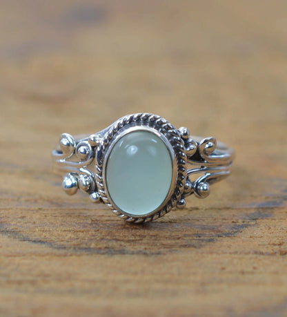 Aqua Chalcedony 925 Sterling Silver Ring