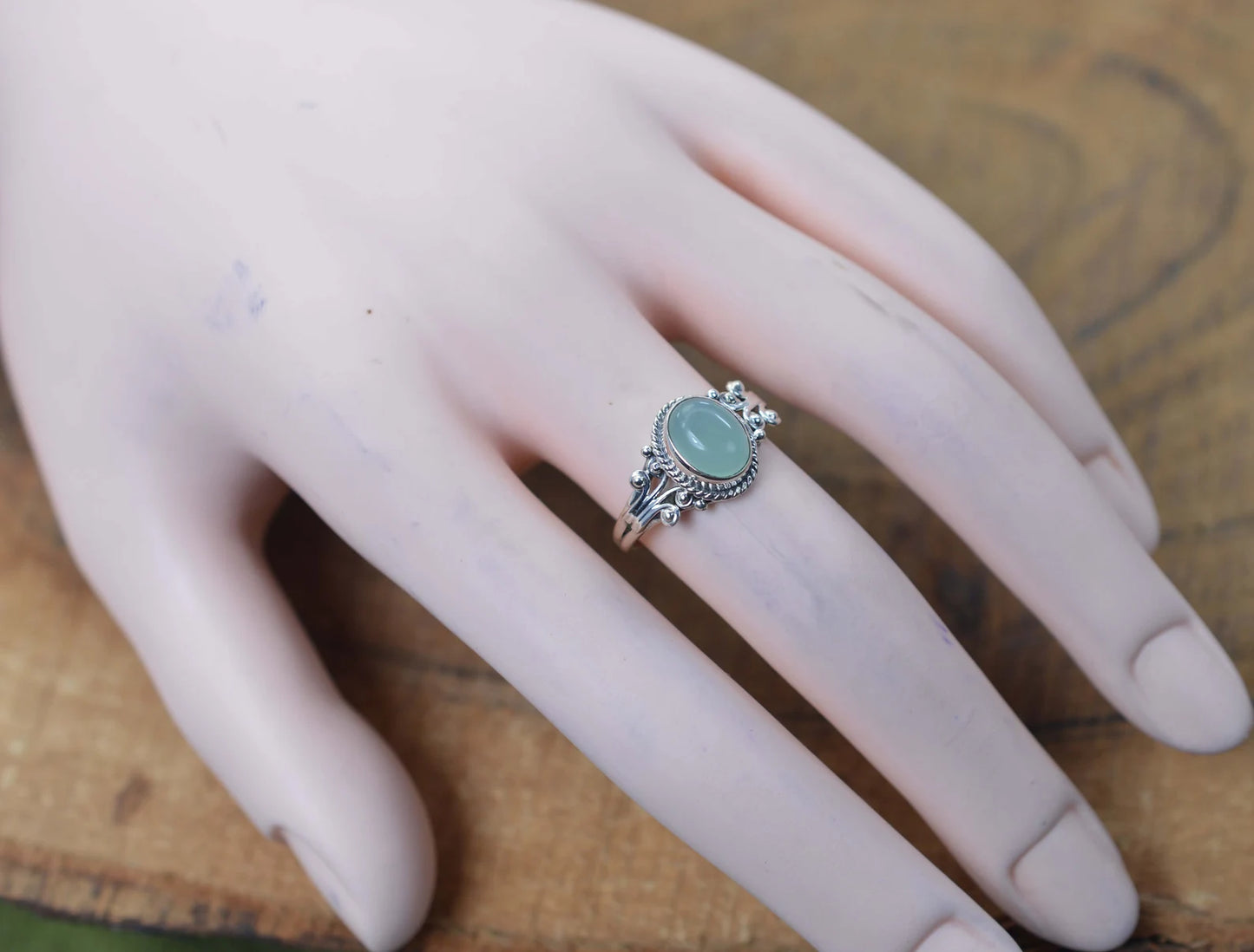 Aqua Chalcedony 925 Sterling Silver Ring