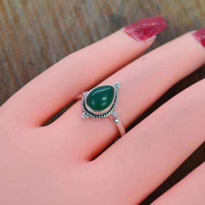 Kismet Green Onyx 925 Sterling Silver Ring