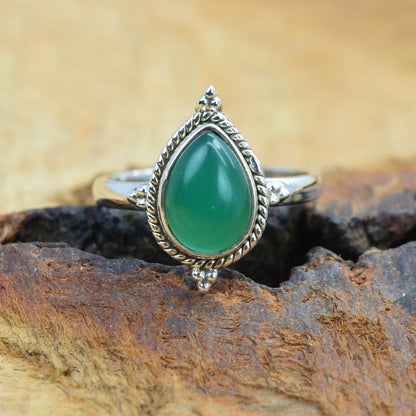 Kismet Green Onyx 925 Sterling Silver Ring