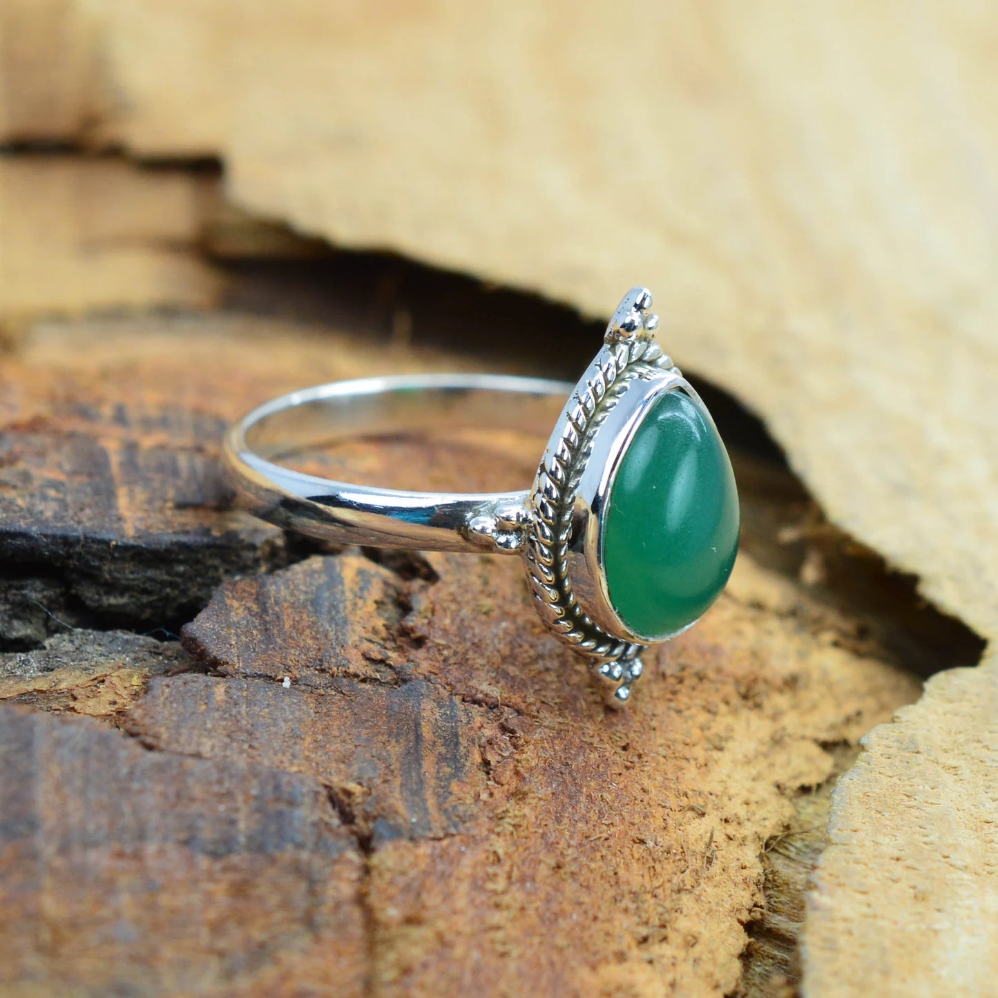 Kismet Green Onyx 925 Sterling Silver Ring