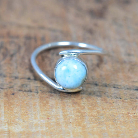 Blue Larimar 925 Sterling Silver Ring