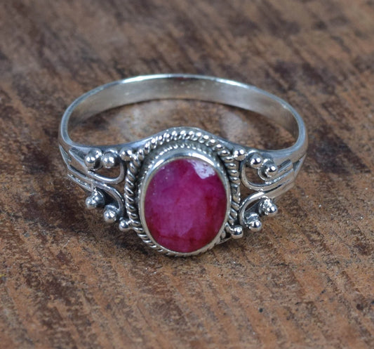 Red Ruby 925 Sterling Silver Ring