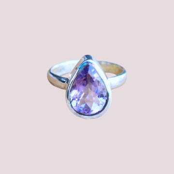 Cut Natural Amethyst 925 Sterling Silver Gemstone Ring ~ Handmade Jewelry ~ Oval Shape