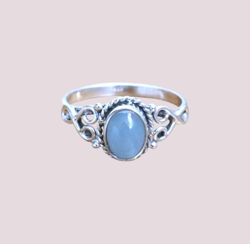 925 Sterling Silver Minimalist Natural Gemstone Everyday/ Gift Ring