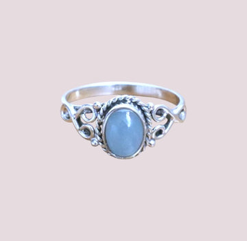 925 Sterling Silver Minimalist Natural Gemstone Everyday/ Gift Ring