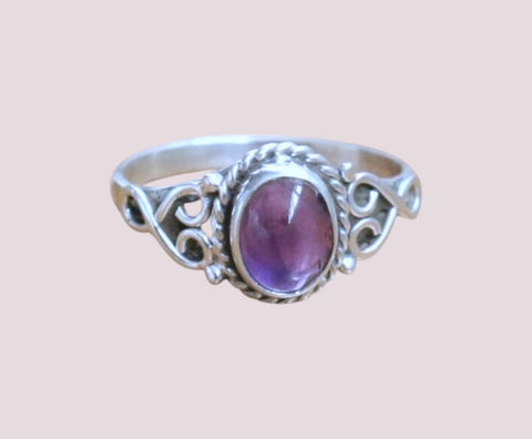 925 Sterling Silver Minimalist Natural Gemstone Everyday/ Gift Ring