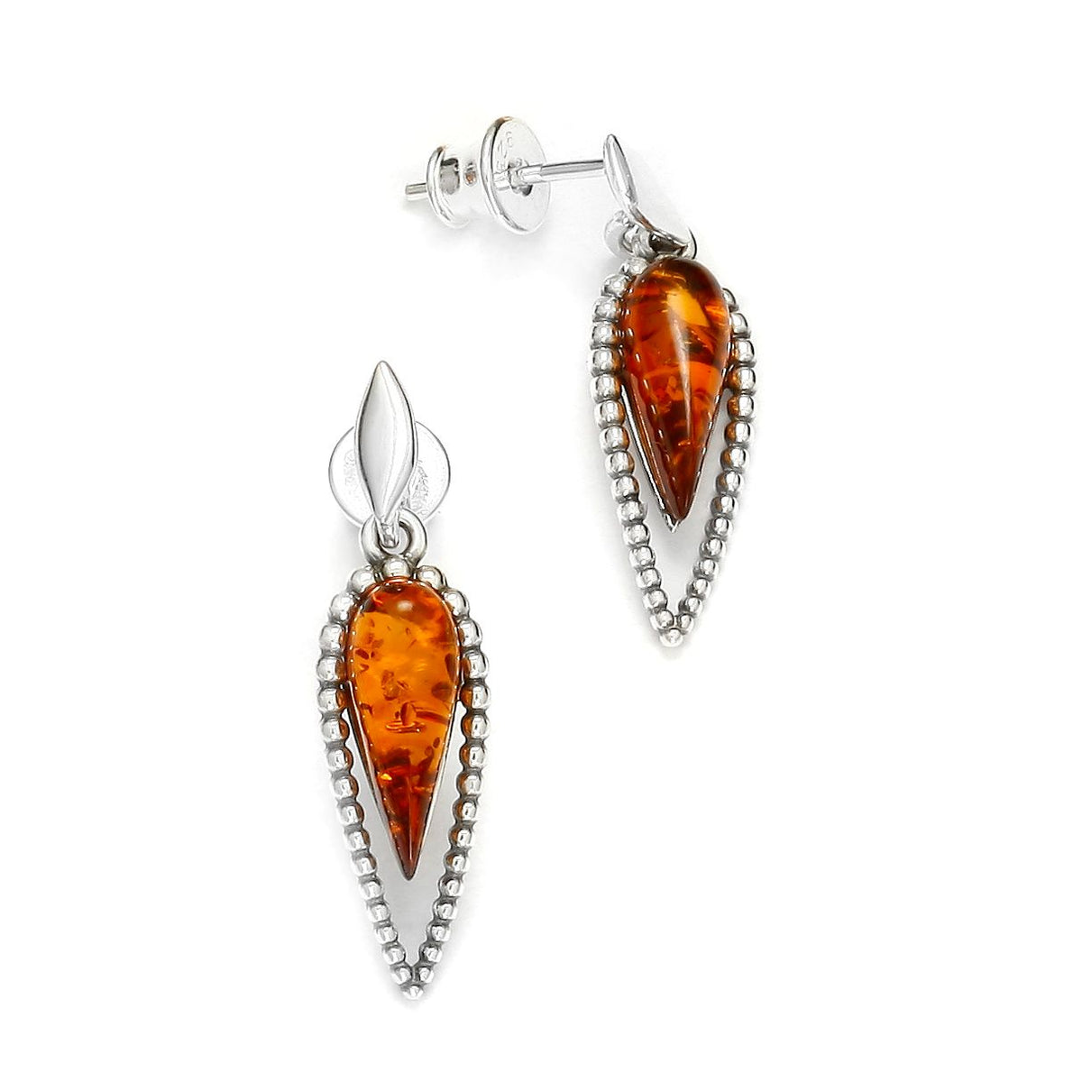 Baltic Amber Hook 925 Sterling Silver Earring