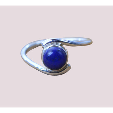 925 Sterling Silver Natural Gemstone Side Style Ring