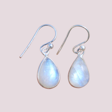 925 Sterling Silver Natural Pear Shape Gemstone Earring