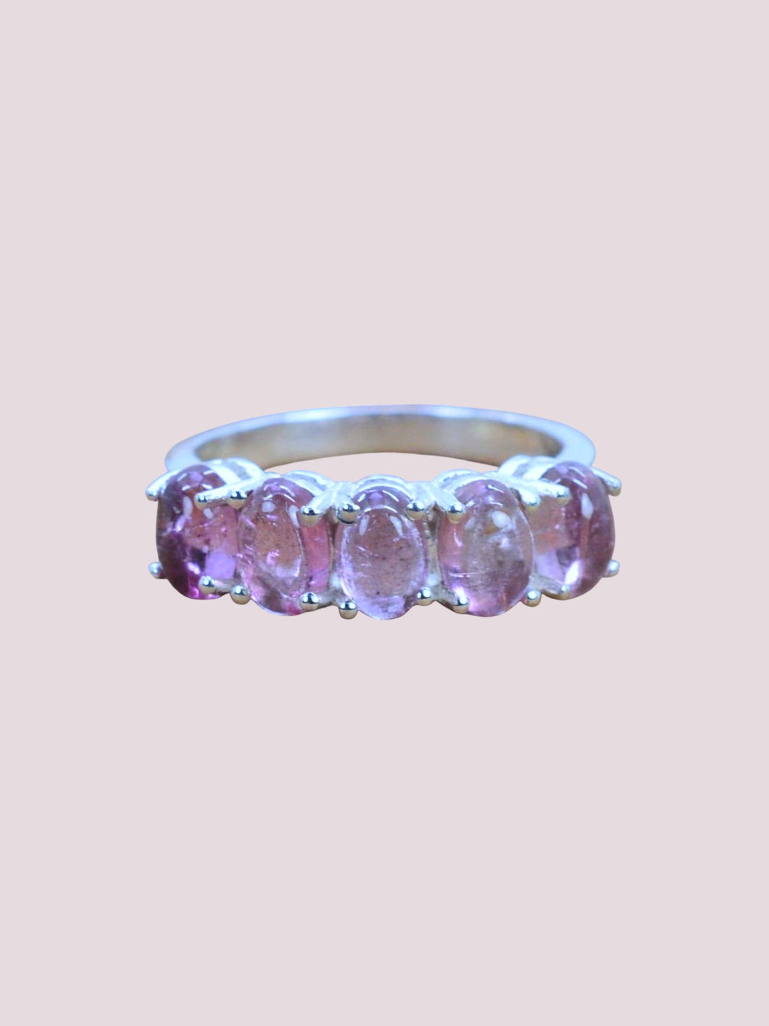 925 Sterling Silver Natural Gemstone 5-Stone Ring
