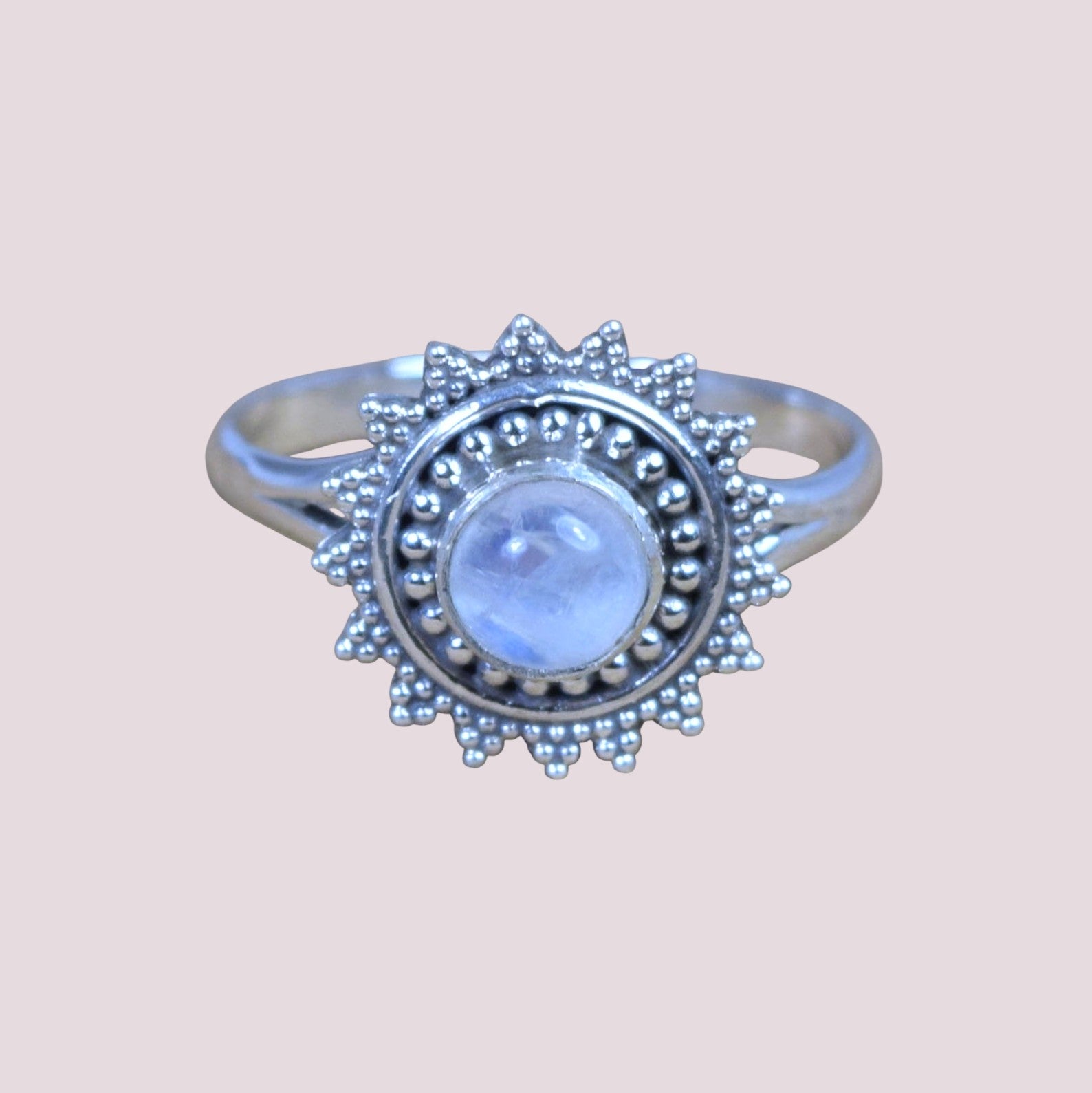 925 Sterling Silver Flower Natural Gemstone Ring