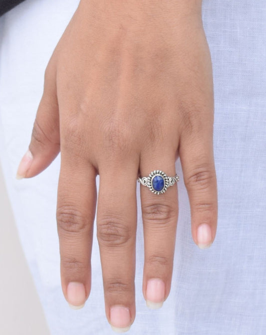 lapis Lazuli 925 Sterling Silver Gemstone Ring