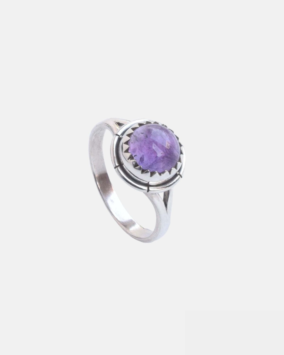 Purple Amethyst 925 Sterling Silver Natural Gemstone Ring