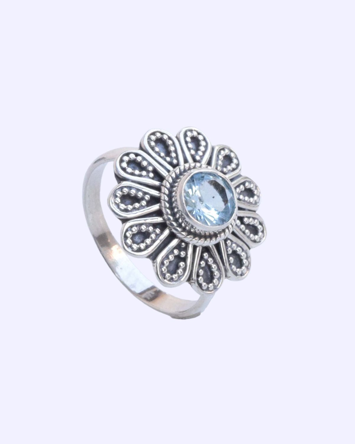 Blue Topaz 925 Sterling Silver Gemstone Ring