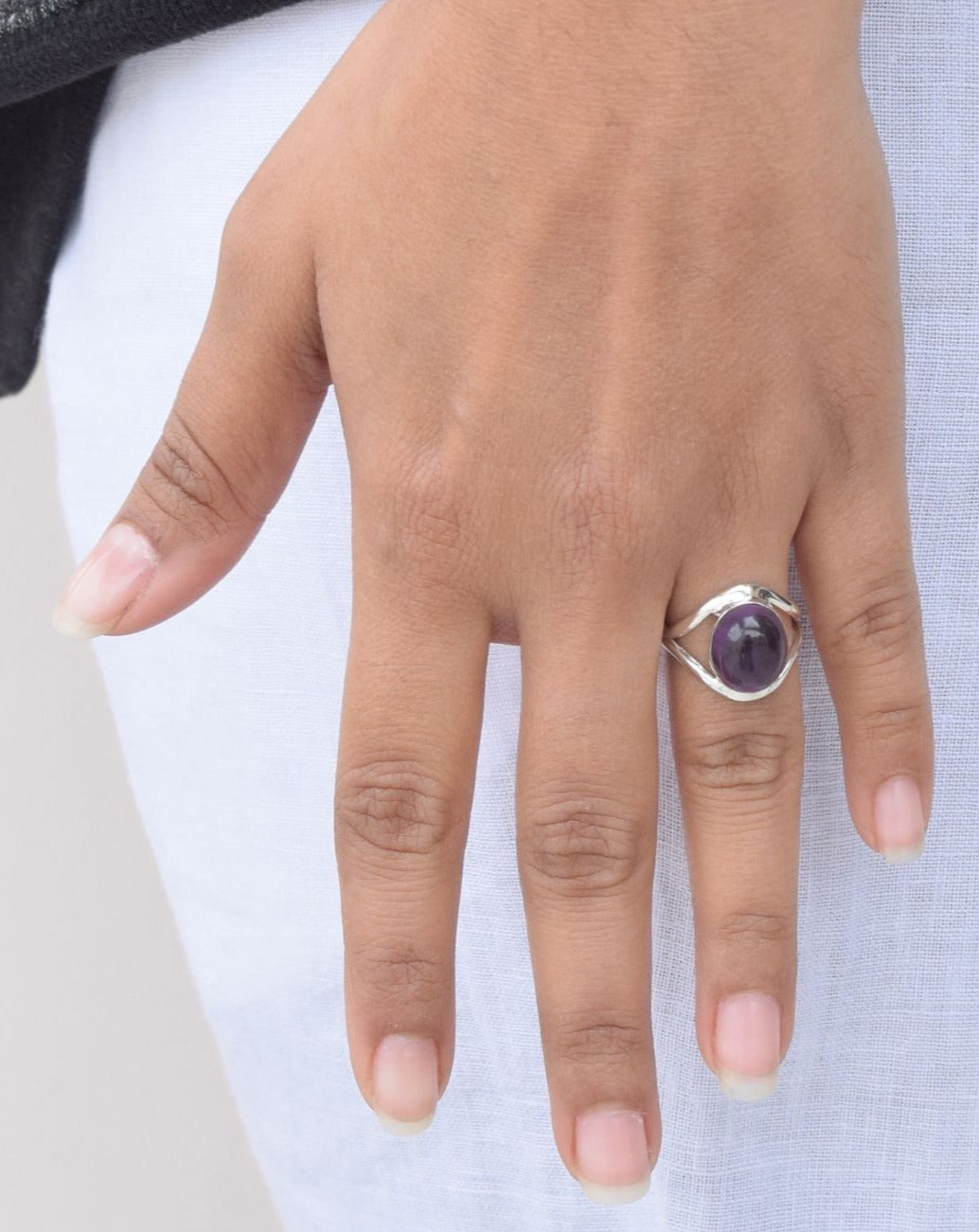 Purple Amethyst 925 Sterling Silver Gemstone Ring