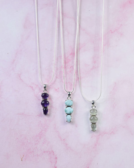 Purple Amethyst 925 Sterling Silver Gemstone Necklace