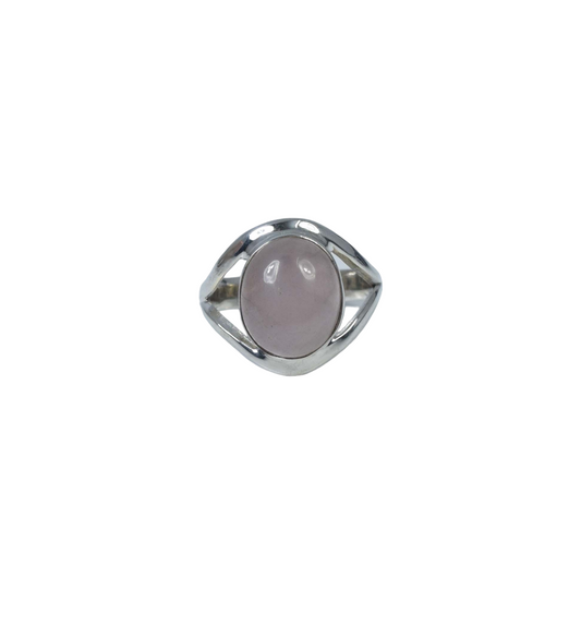 Rose Quartz 925 Sterling Silver Gemstone Ring