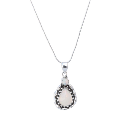 Ethiopian Opal 925 Sterling Silver Gemstone Necklace
