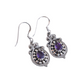 Cut Purple Amethyst 925 Sterling Silver Gemstone Hook Earring