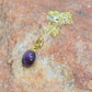 Amethyst 925 Sterling Silver 18 Carat Gold Overlay/ Gold Plated Gemstone Pendant w/ or w/o chain