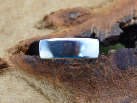 Plain 925 Sterling Silver Ring ~ Unisex Band Ring ~  Mens Jewellery ~ Rectangle Shape ~ Gift For Her