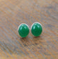 Green Onyx 925 Sterling Silver Gemstone 1 PAIR Stud Earring ~ Handmade Jewelry ~ Oval Stud ~ Elegant Stud ~ Green Onyx ~ Gift For Christmas