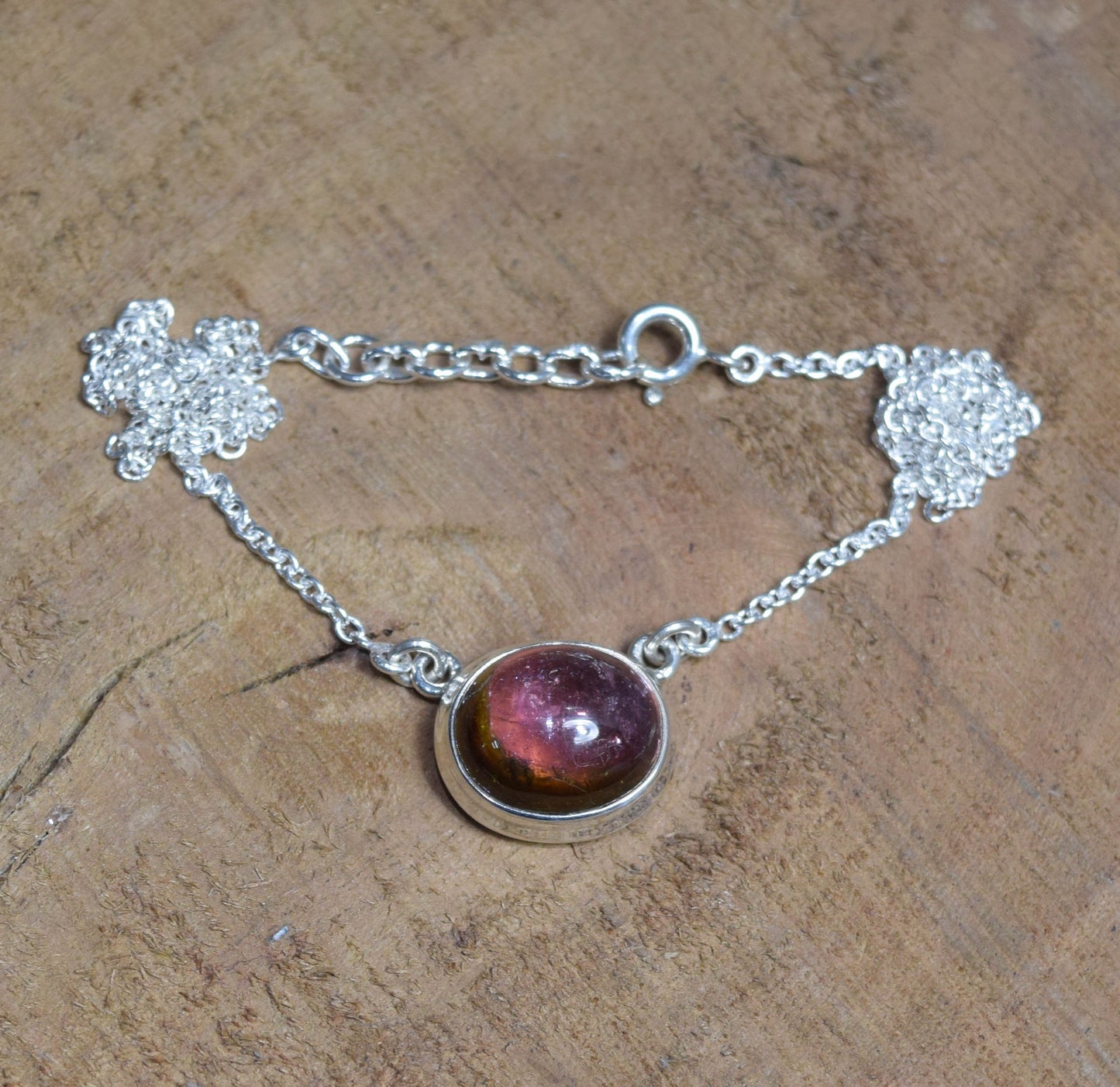Pink Tourmaline 925 Sterling Silver Natural Gemstone Pink Necklace ~ Elegant Necklace ~ October Month Birthstone ~ Gift For Anniversary
