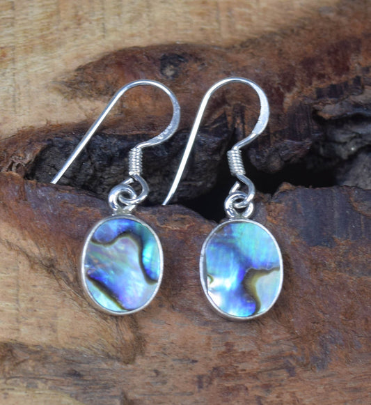 Abalone Shell 925 Sterling Silver Oval Shape Gemstone Hook Earring ~ Handmade Jewelry ~ Abalone Shell  Earring ~ Gift For Anniversary