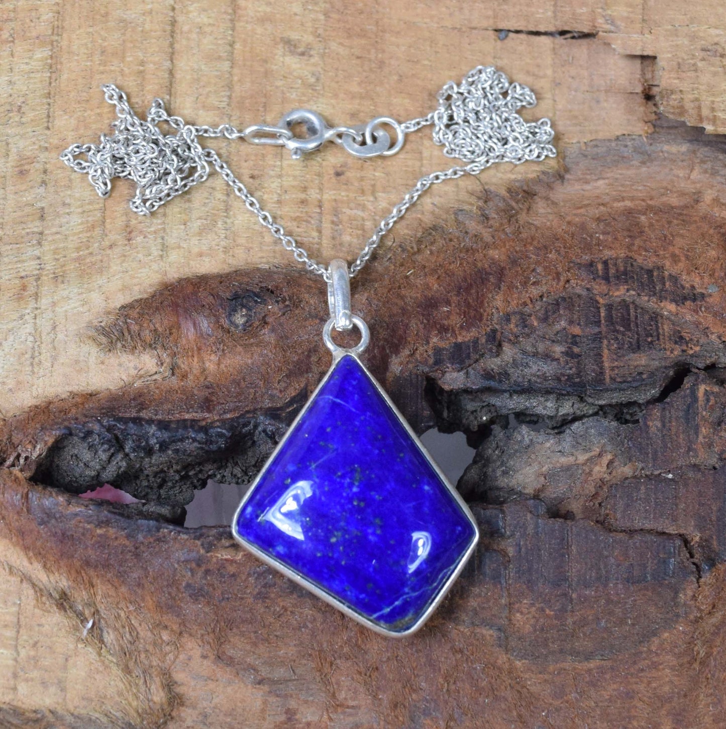 Lapis Lazuli 925 Sterling Silver Gemstone Jewelry Pendant w/ or w/o chain ~ December Month Birthstone ~ Blue Necklace ~ Gift For Anniversary