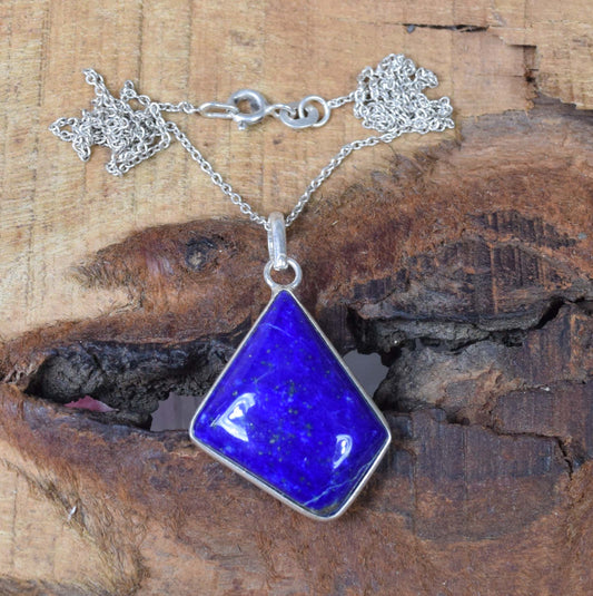 Lapis Lazuli 925 Sterling Silver Gemstone Jewelry Pendant w/ or w/o chain ~ December Month Birthstone ~ Blue Necklace ~ Gift For Anniversary