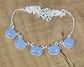 Blue Chalcedony 925 Sterling Silver Oval Gemstone Designer Chain Necklace ~ 5 Stone Necklace ~ Handmade Jewelry ~ Gift For Anniversary