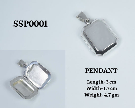 Square Silver Plain Box Pendant 925 Sterling Silver Poison Box Pendant ~ Message Box Pendant ~ Elegant Medicine / Pill Box ~ Gift For Her